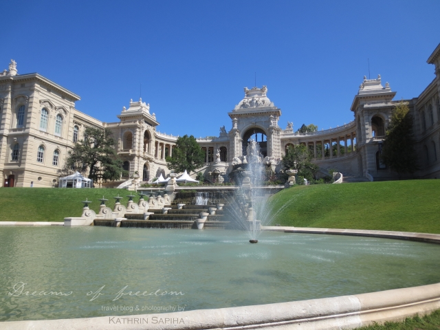 Marseille, France - Palais Longchamp - Castle and fountain
